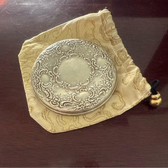 Antique Other - Antique sterling silver repousse gilded age purse mirror